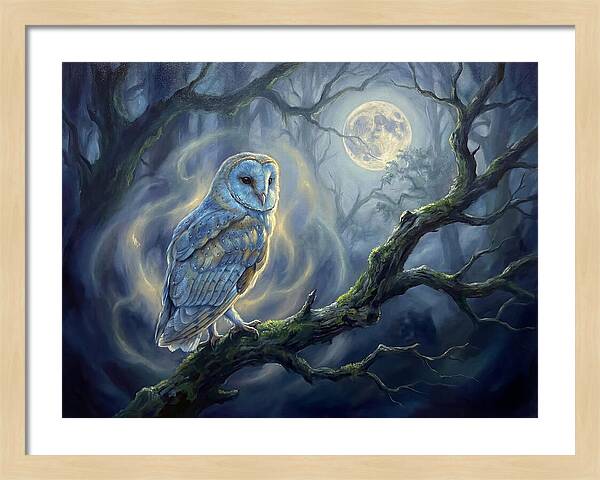 Owl Under Moonlight