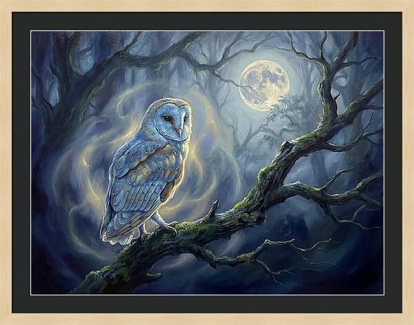 Owl Under Moonlight