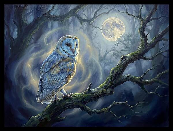 Owl Under Moonlight