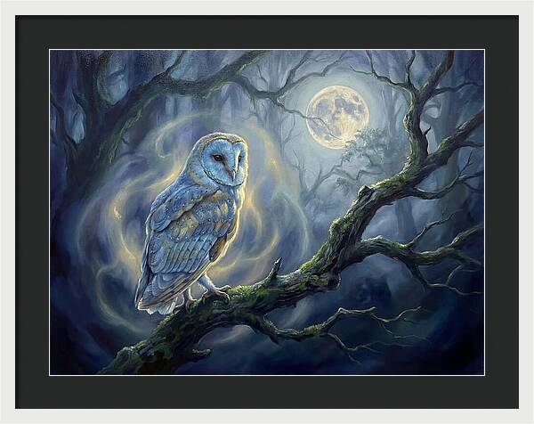 Owl Under Moonlight