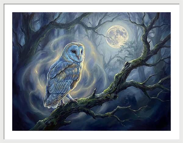 Owl Under Moonlight