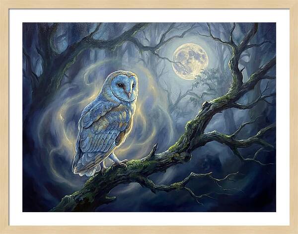 Owl Under Moonlight