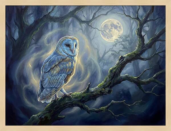 Owl Under Moonlight