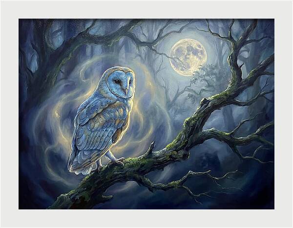 Owl Under Moonlight