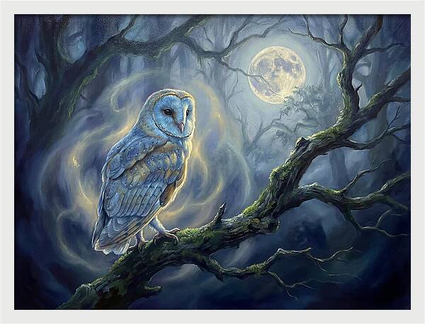 Owl Under Moonlight