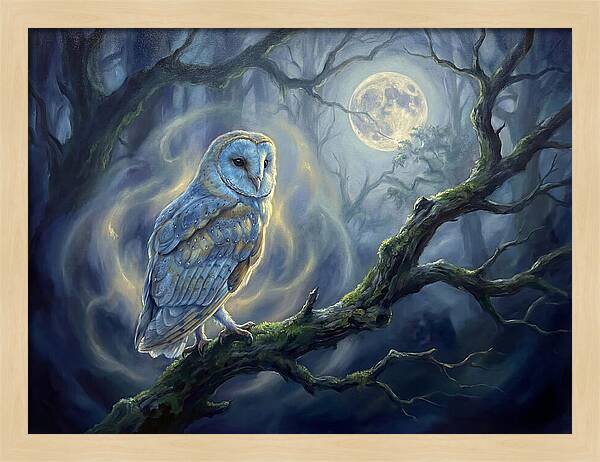 Owl Under Moonlight