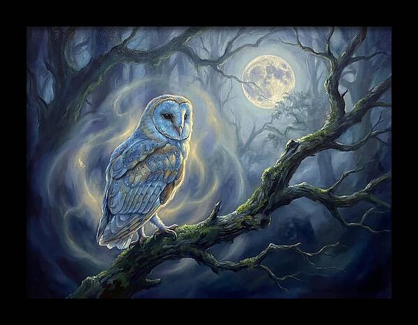 Owl Under Moonlight