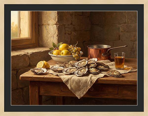 Oysters And Citrus Still Life