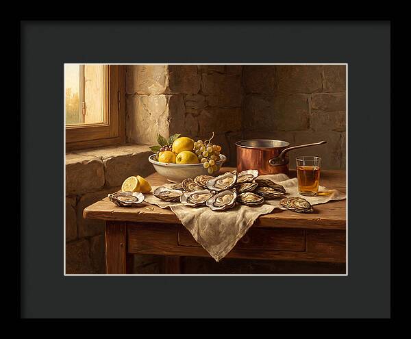 Oysters And Citrus Still Life