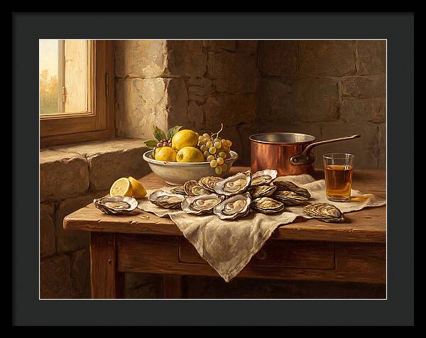 Oysters And Citrus Still Life