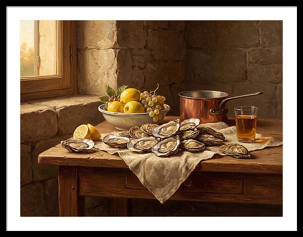 Oysters And Citrus Still Life