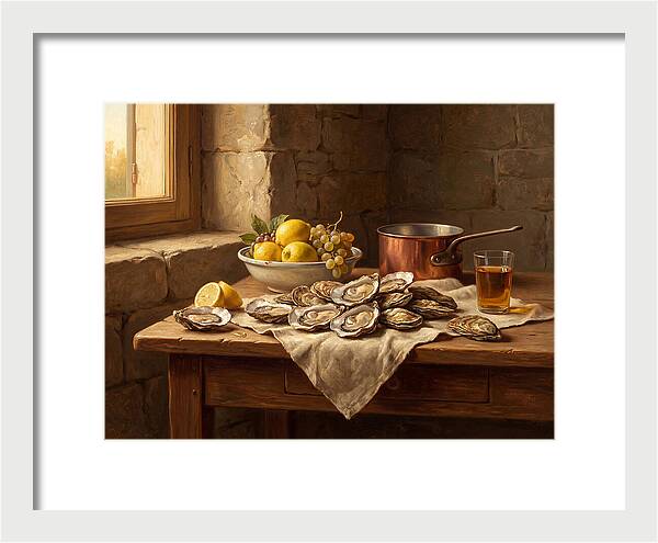 Oysters And Citrus Still Life