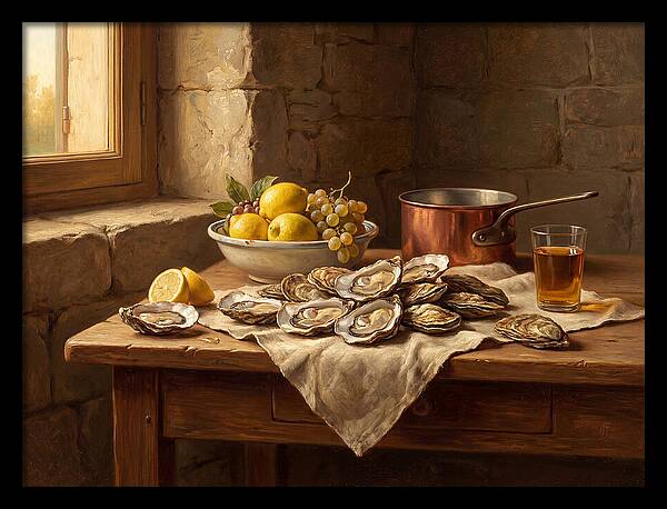 Oysters And Citrus Still Life
