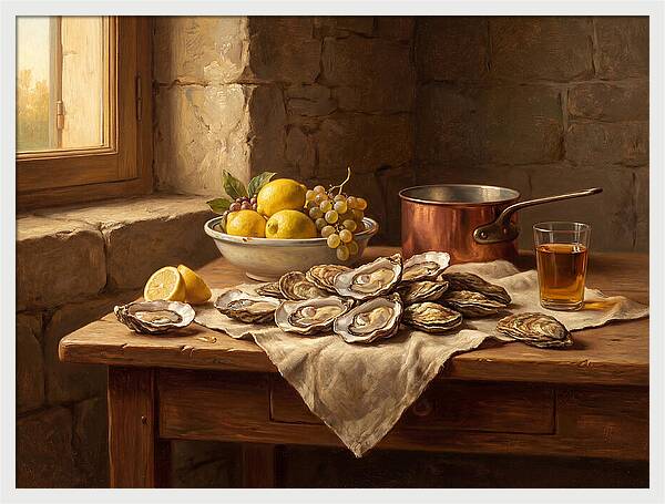Oysters And Citrus Still Life