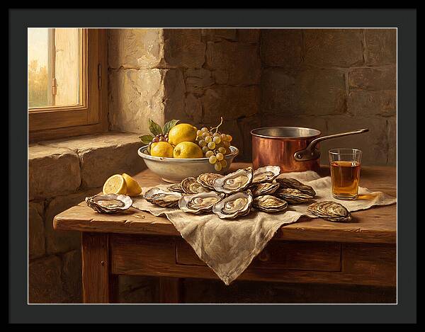 Oysters And Citrus Still Life