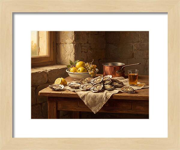 Oysters And Citrus Still Life