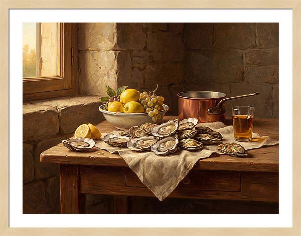 Oysters And Citrus Still Life