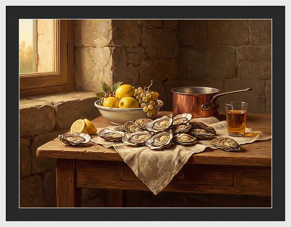 Oysters And Citrus Still Life