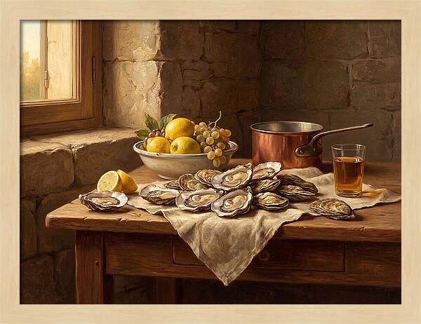 Oysters And Citrus Still Life