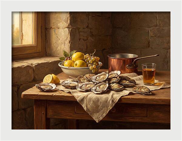 Oysters And Citrus Still Life