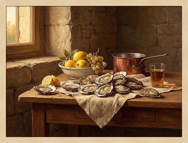 Oysters And Citrus Still Life