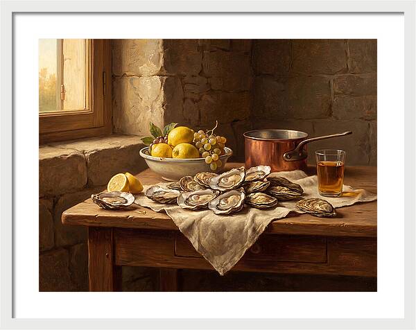 Oysters And Citrus Still Life
