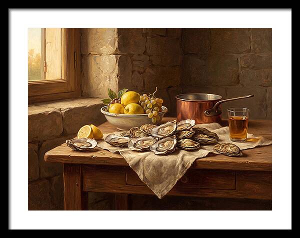 Oysters And Citrus Still Life