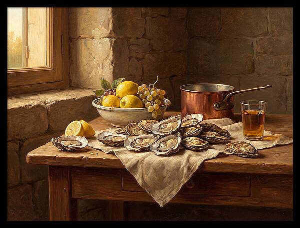 Oysters And Citrus Still Life