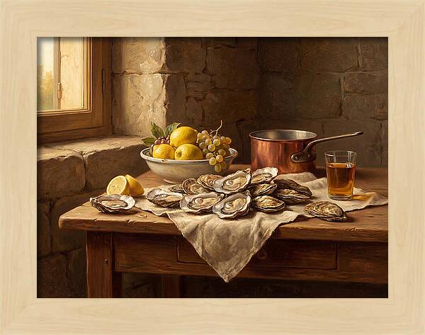 Oysters And Citrus Still Life