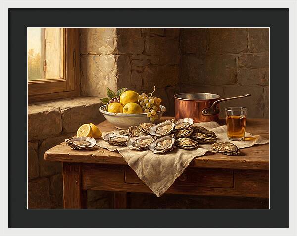 Oysters And Citrus Still Life