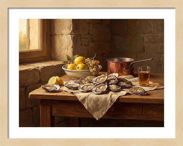 Oysters And Citrus Still Life