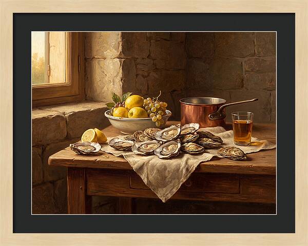Oysters And Citrus Still Life