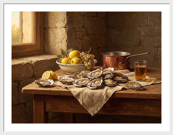 Oysters And Citrus Still Life