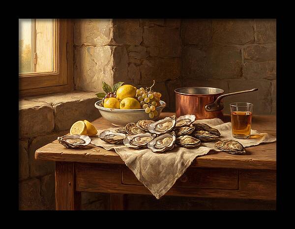 Oysters And Citrus Still Life