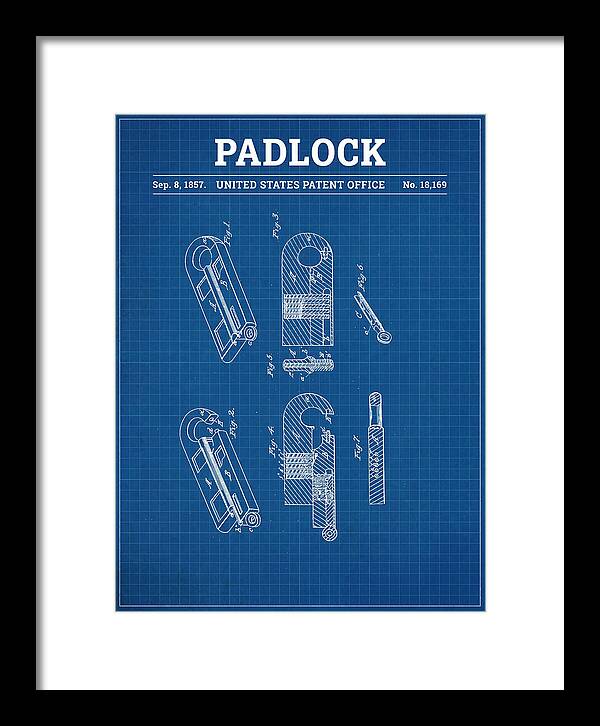 Padlock Blueprint Patent Us18169a