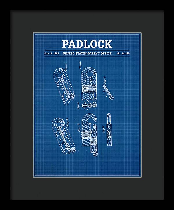 Padlock Blueprint Patent Us18169a