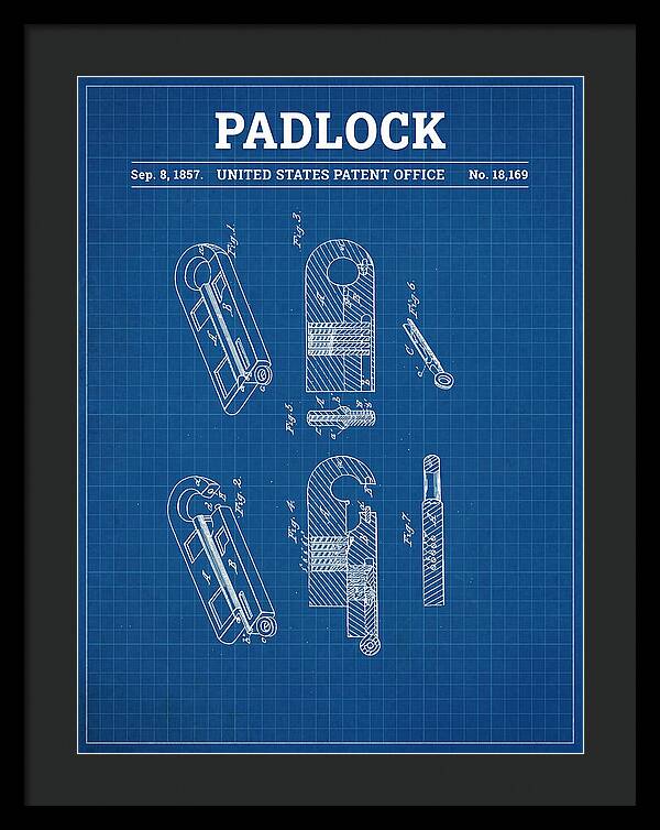 Padlock Blueprint Patent Us18169a