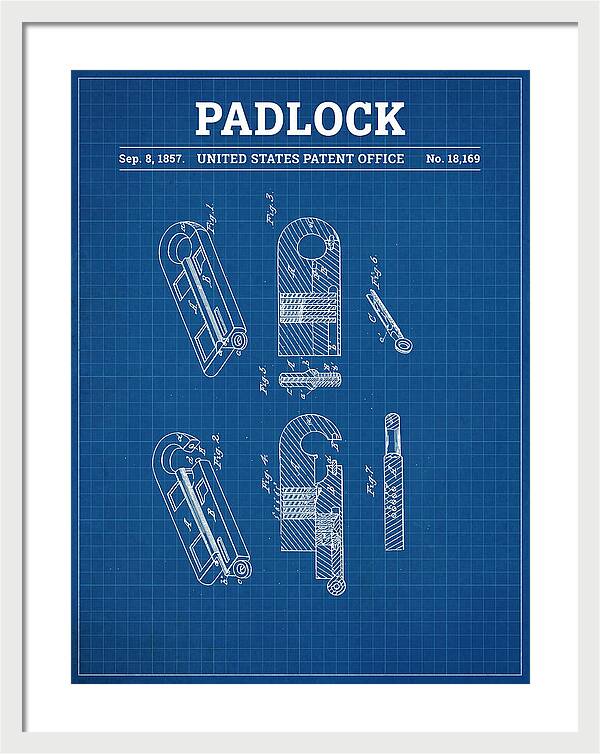Padlock Blueprint Patent Us18169a