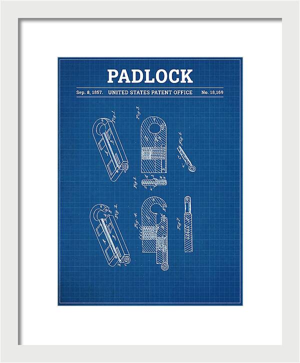 Padlock Blueprint Patent Us18169a