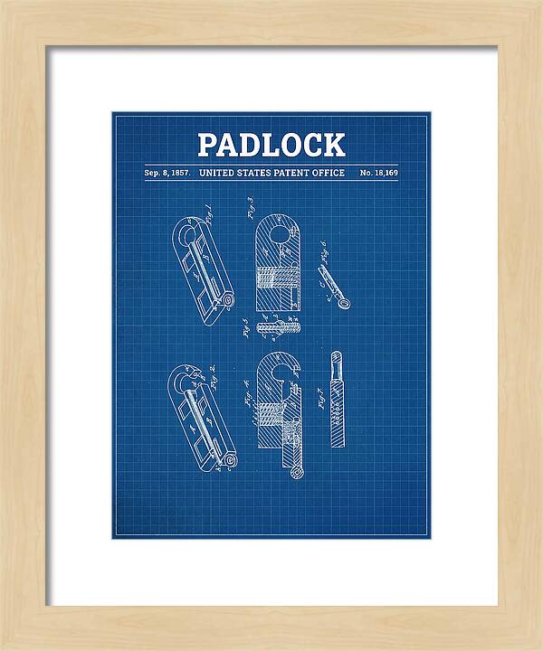 Padlock Blueprint Patent Us18169a