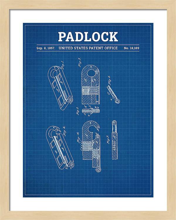 Padlock Blueprint Patent Us18169a
