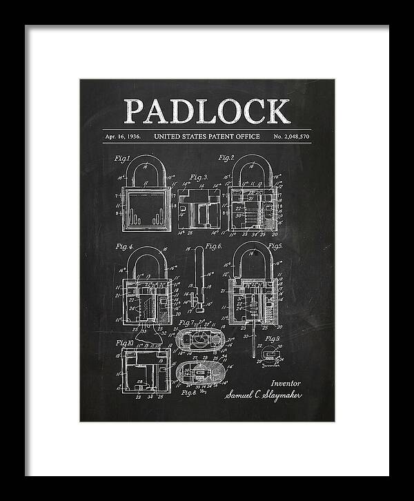 Padlock Chalkboard Patent Us2048570a
