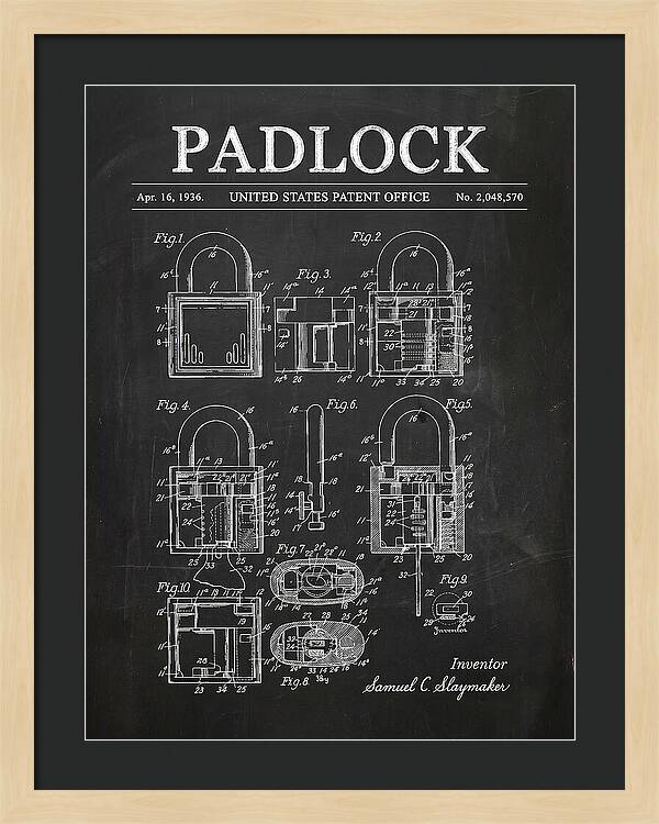 Padlock Chalkboard Patent Us2048570a