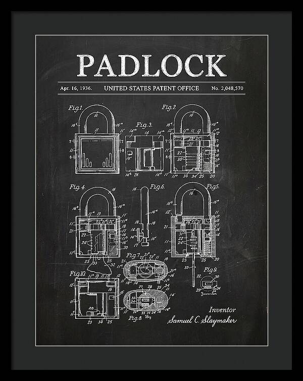 Padlock Chalkboard Patent Us2048570a