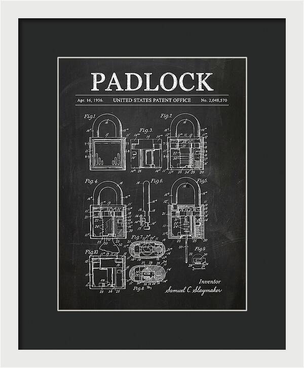 Padlock Chalkboard Patent Us2048570a