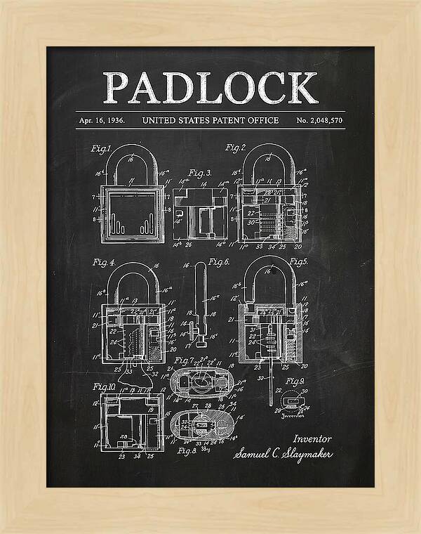 Padlock Chalkboard Patent Us2048570a
