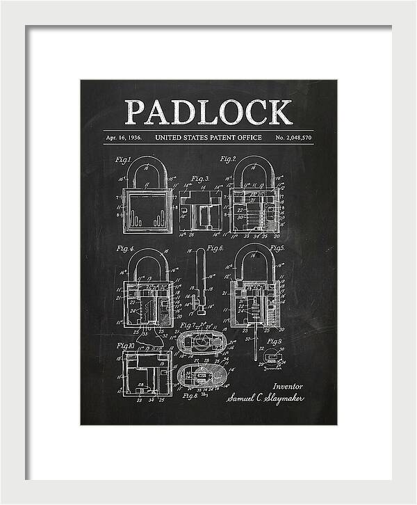 Padlock Chalkboard Patent Us2048570a