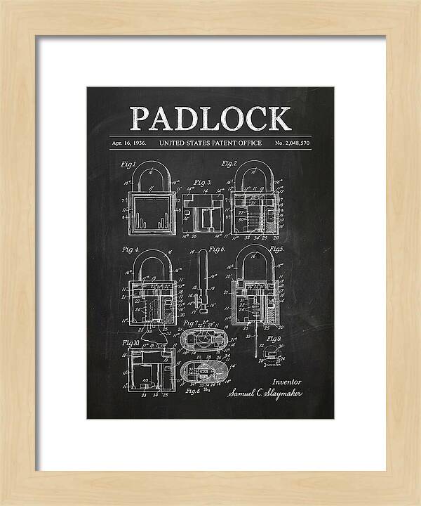 Padlock Chalkboard Patent Us2048570a
