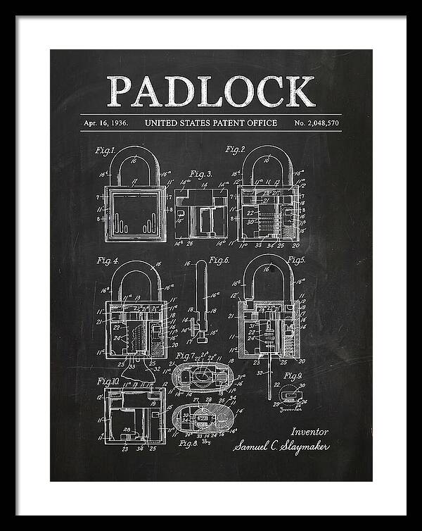 Padlock Chalkboard Patent Us2048570a