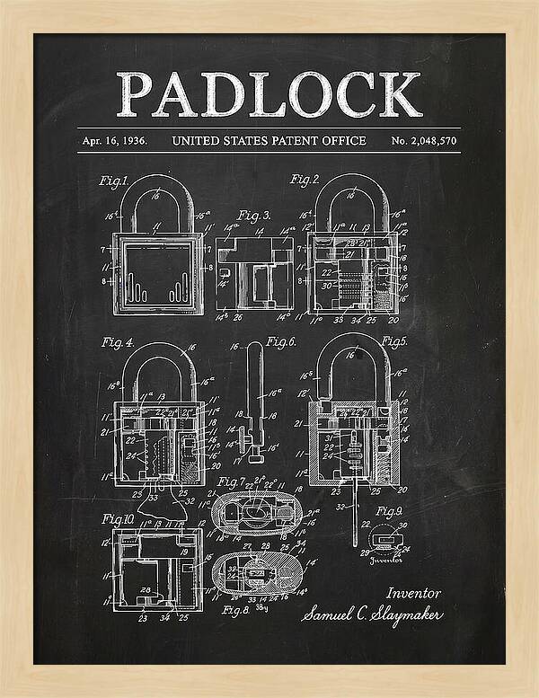 Padlock Chalkboard Patent Us2048570a